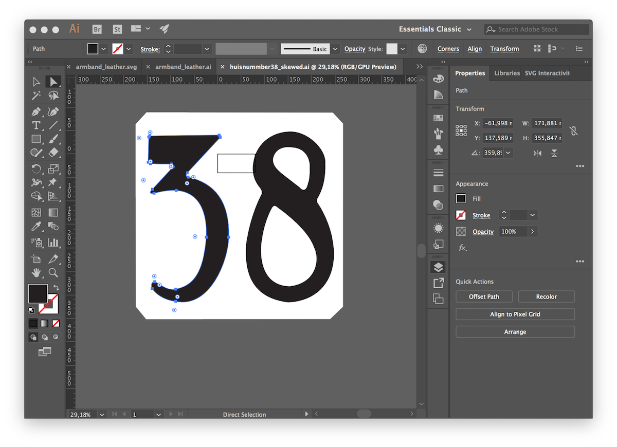 Illustrator creation of number plate design