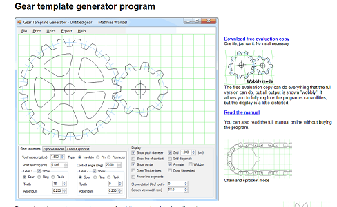 gear template generator program free download
