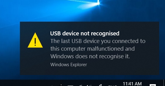 Device not recognized