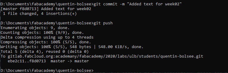 Git commit and push