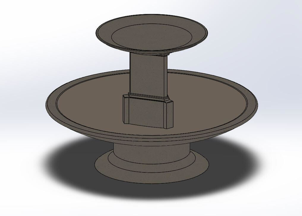 First CAD of the fountain on SolidWorks