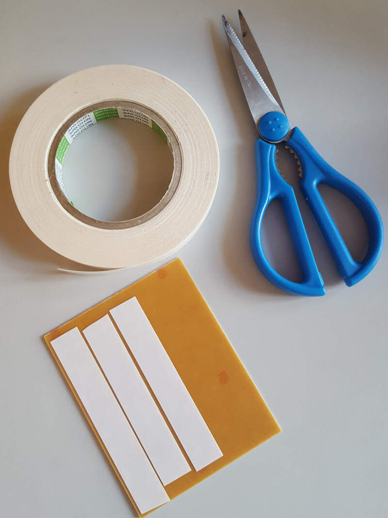 Picture of scissors and double-sided tape