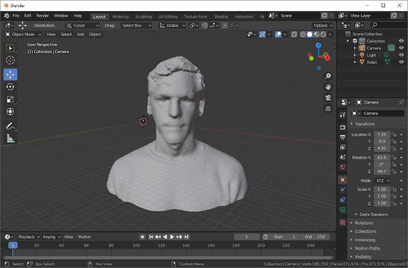 A 3D scanning of my bust