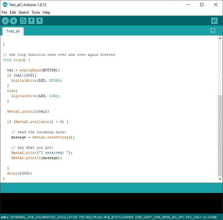 Picture of the Arduino code part 2