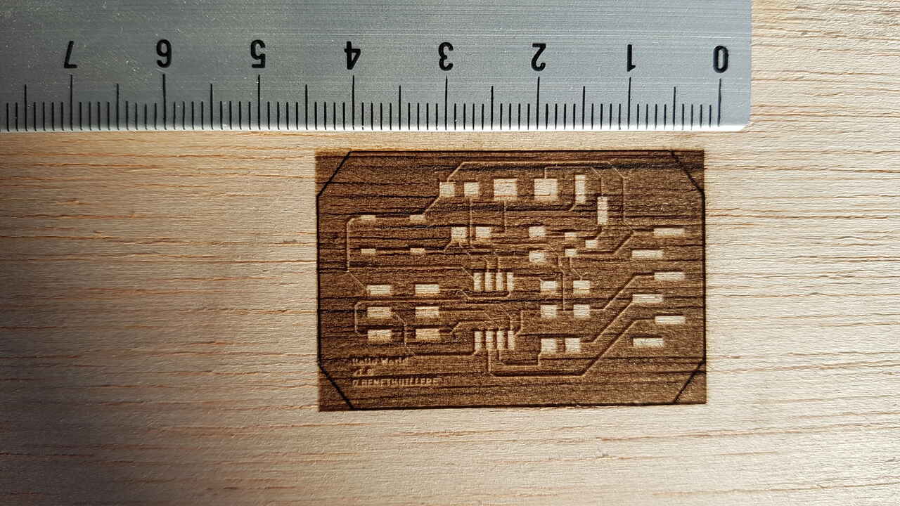PCB engraved on wood