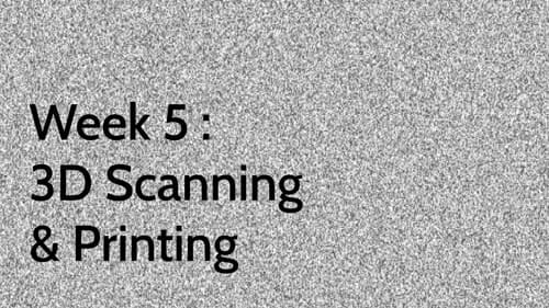 Week 5 : 3D Scanning & Printing