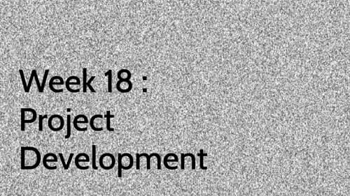 Week 18 : Project Development