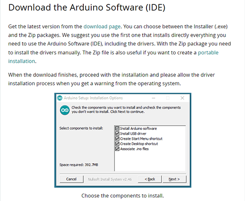 Downloading and installing the Arduino IDE