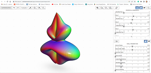 A shape based on mathematical formula settings