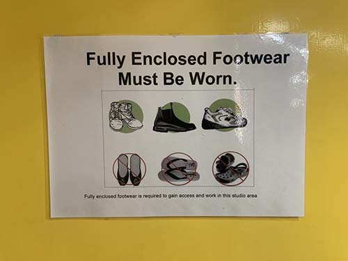 Fully Enclosed Footwear must be worn
