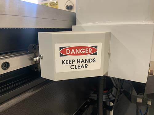 Danger- Keep Hands Clear under all circumstances