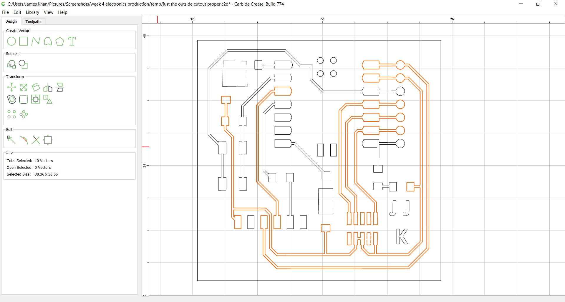 contour traces