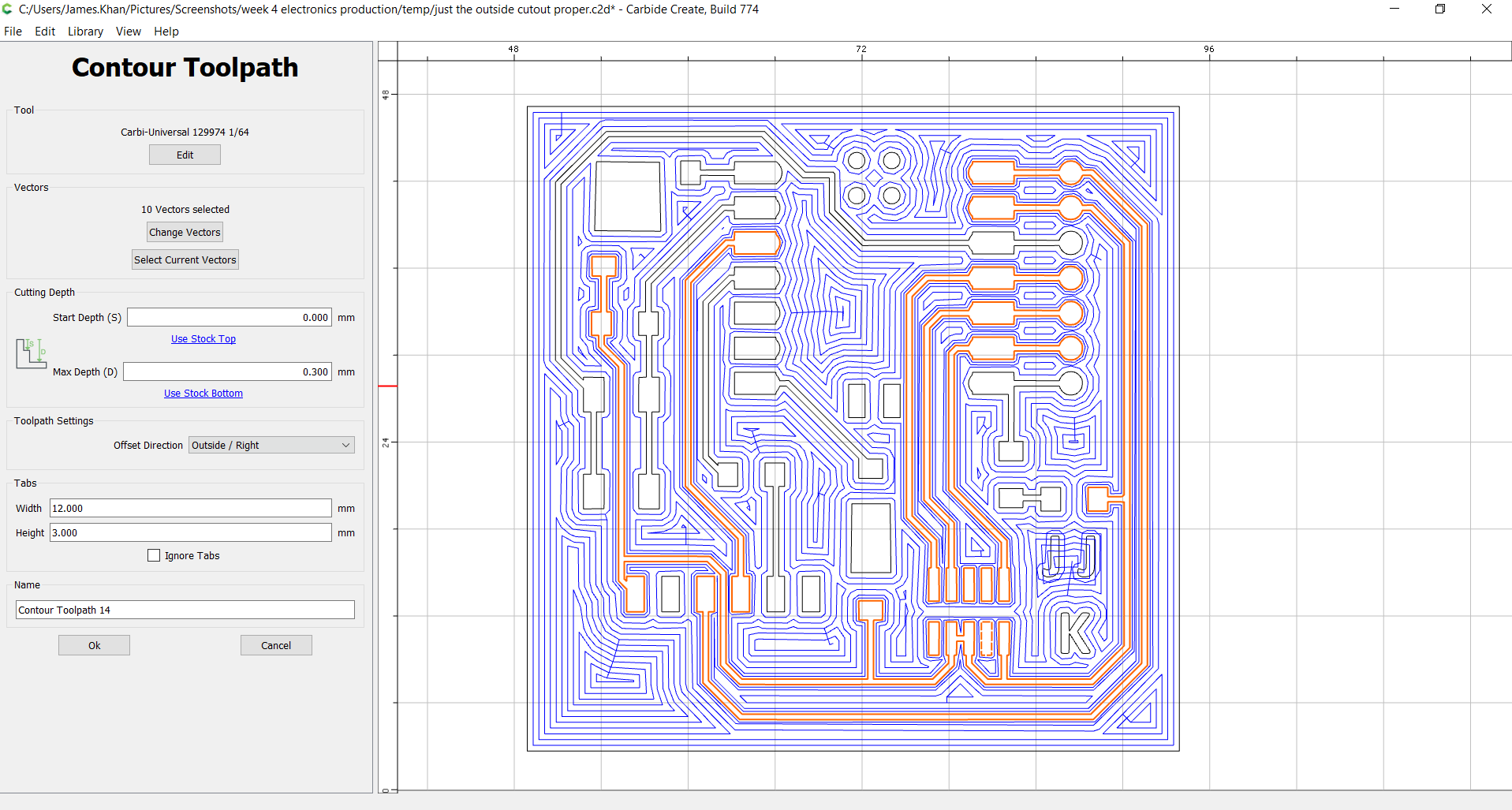 combined toolpath