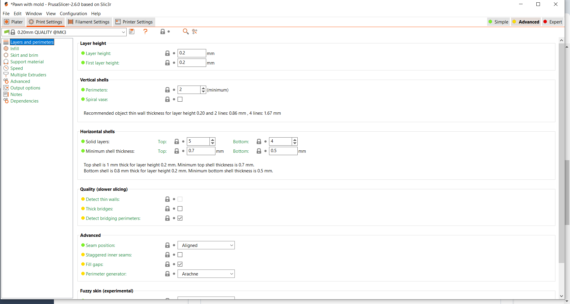 prusa slicer layers settings