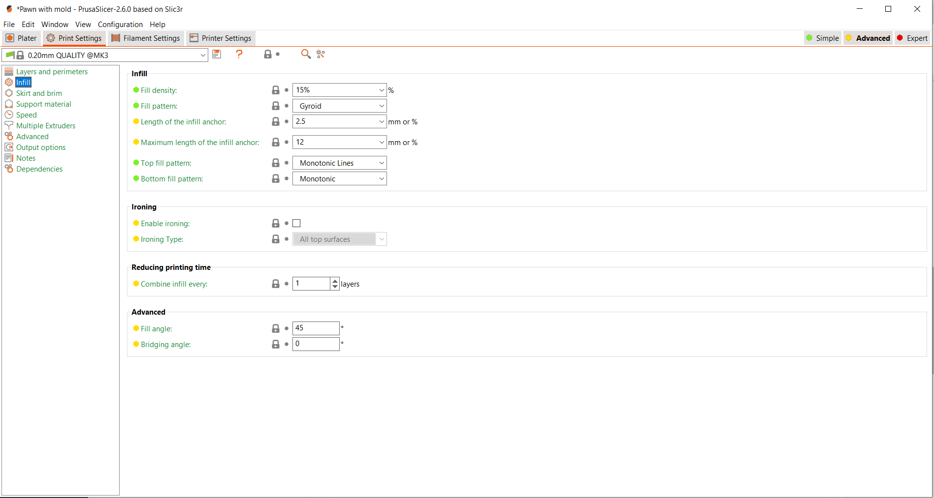 prusa slicer infill settings