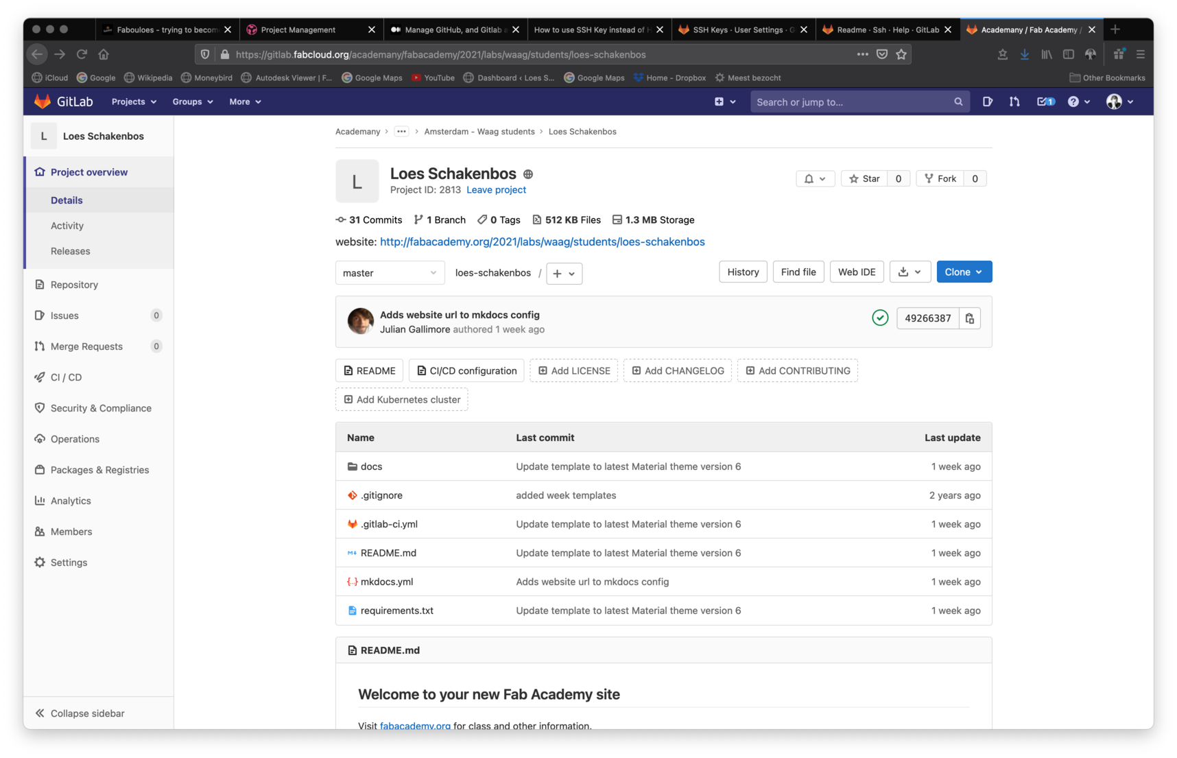 the code in gitlab