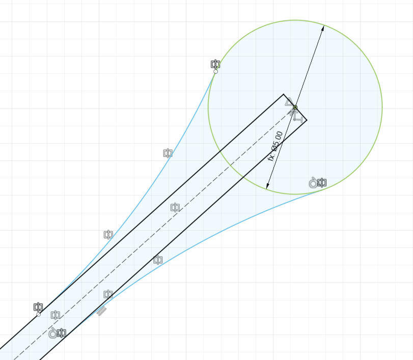 Creating a smooth transition from the circle to the rectangle that connects each pair of circles