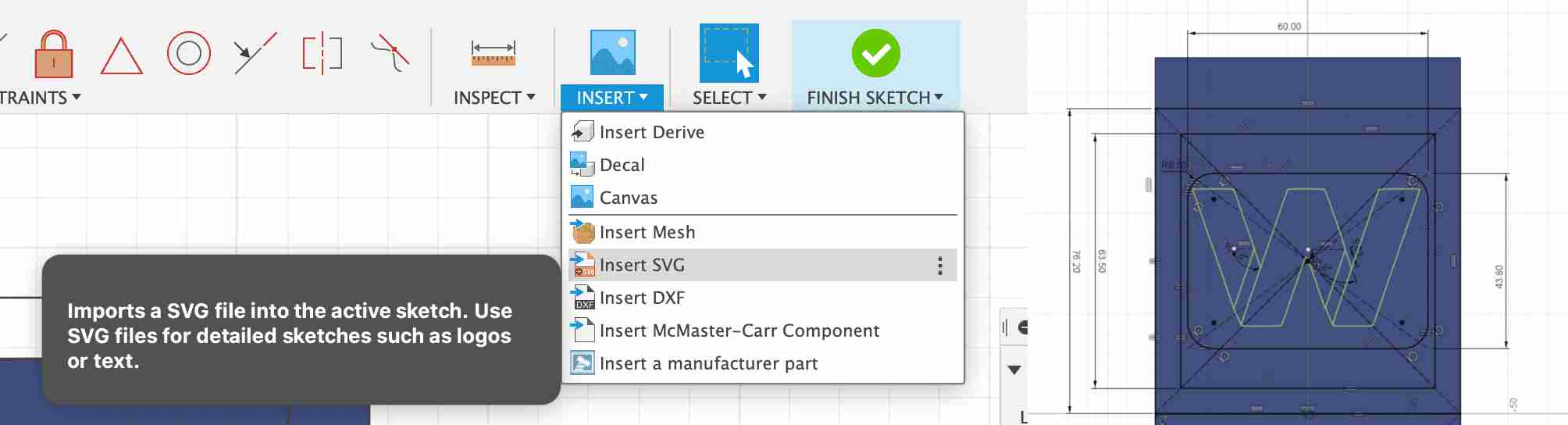 Insert SVG image to Fusion360 as sketch