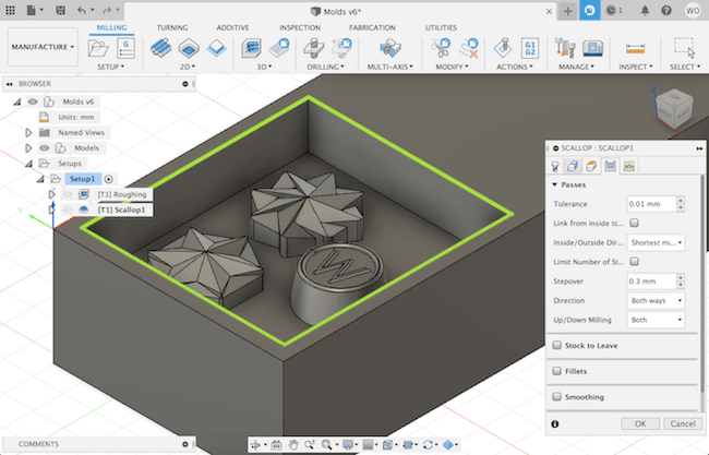 Fusion 3D manufactuing toolpaths