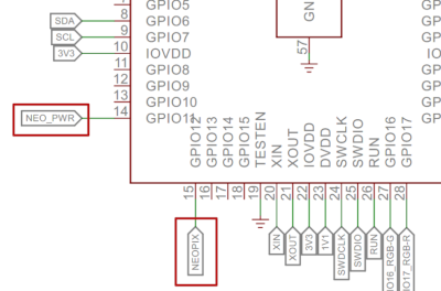 Neopixel pin in RP2040 schematic
