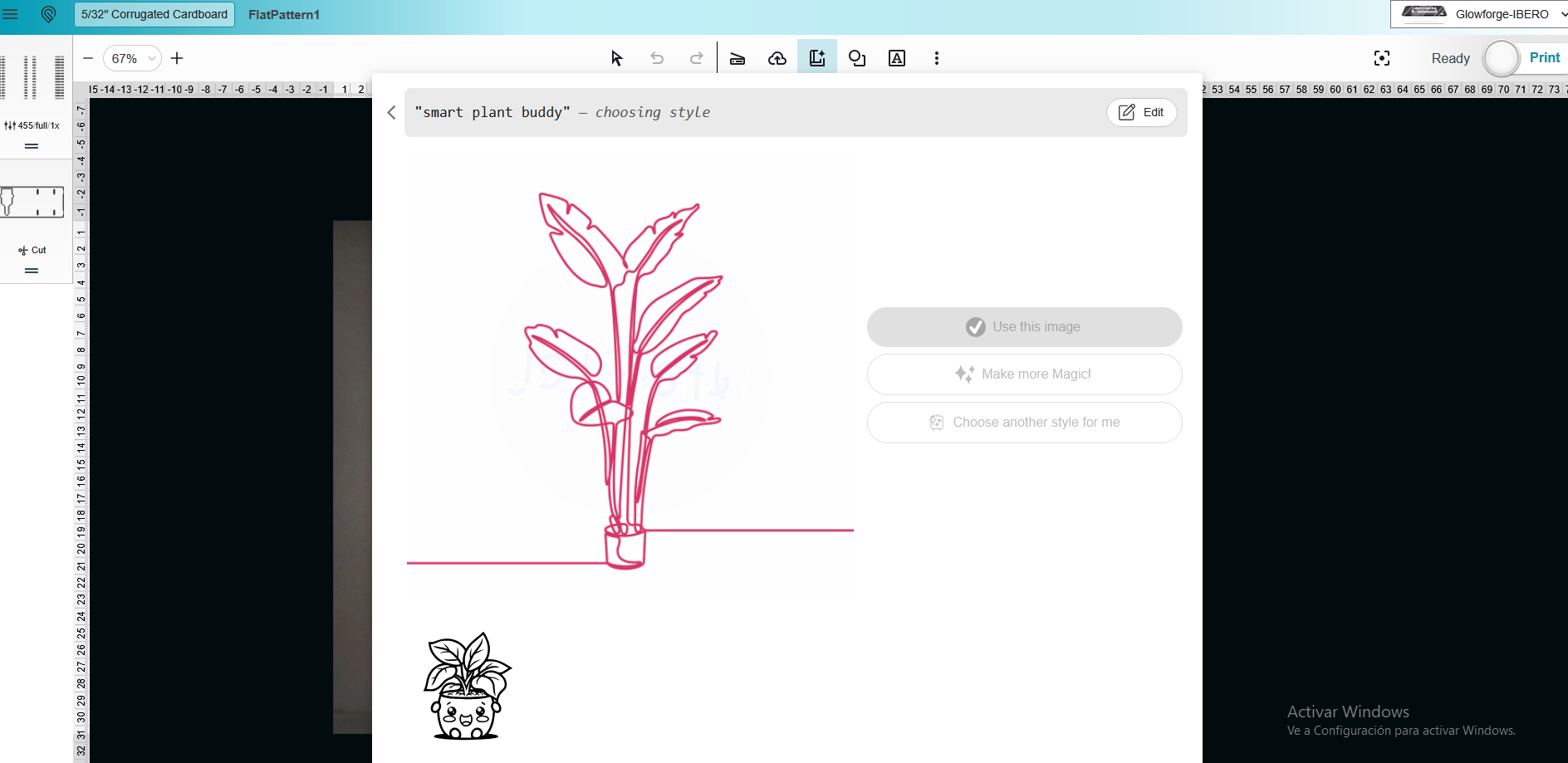 Glowforge logo AI prompt