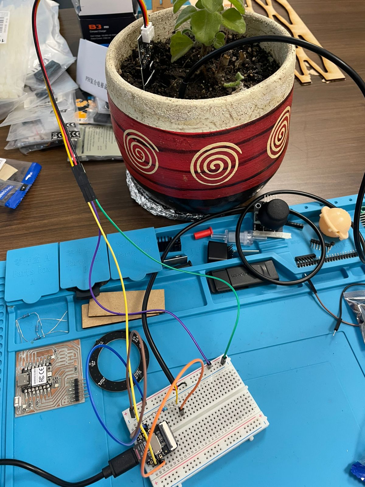 Soil sensors connected