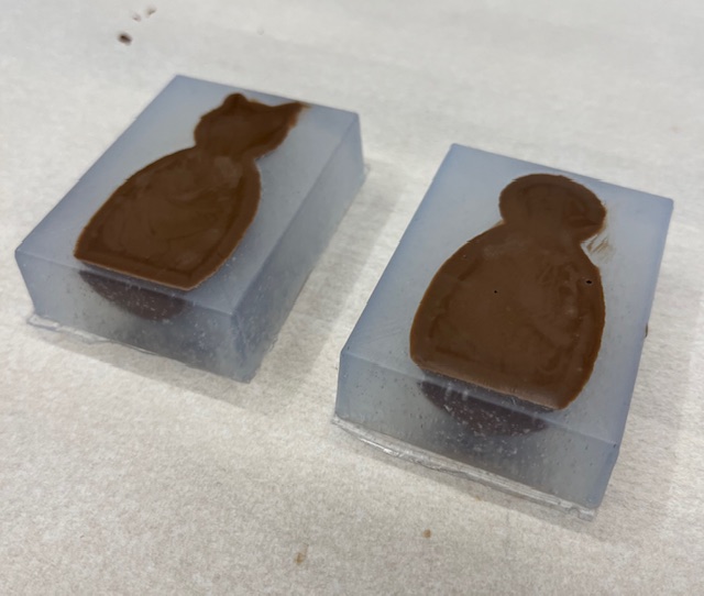 Chocolate in silicone mold