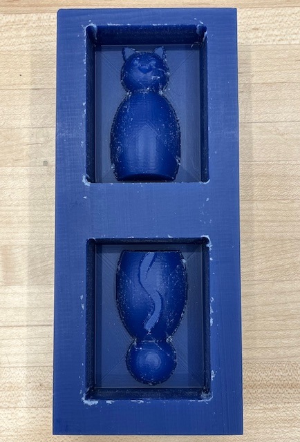Wax mold of a cat