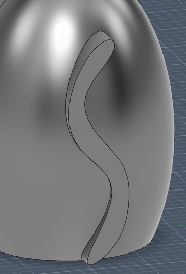 Fusion Screenshot: Model of cat's tail on it's body