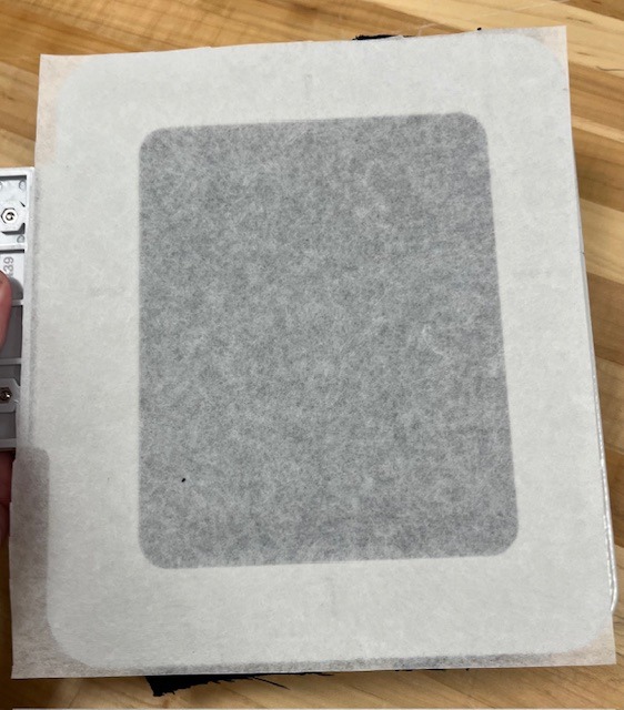 Backing paper on hoop
