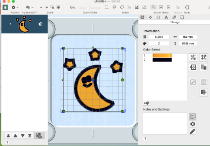 Screenshot of mySewnet Embroidery: design preview