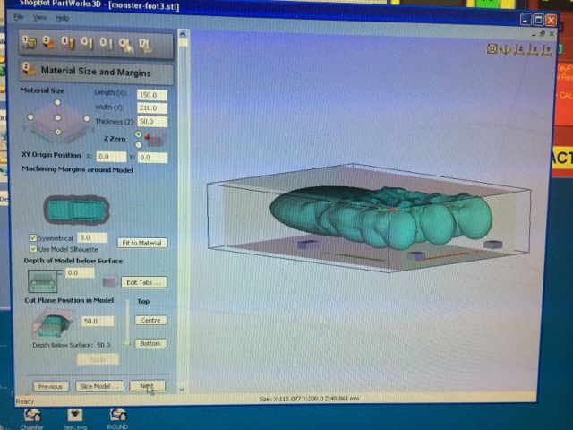 Foot model setup in partworks