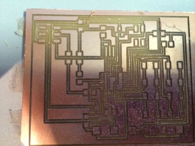 Failed board with thin traces