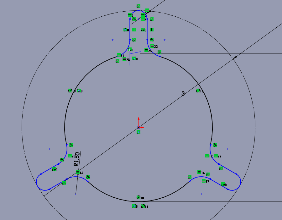 Centre hole sketch