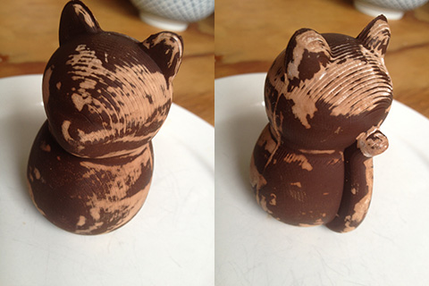 Casting first solid Chocolate Cat