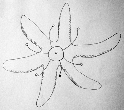 Sketch of a 5 tentacles object