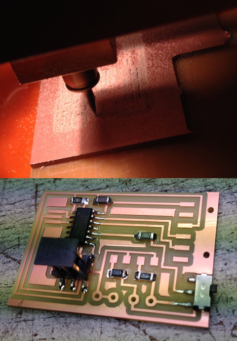 Milling the traces of the PCB