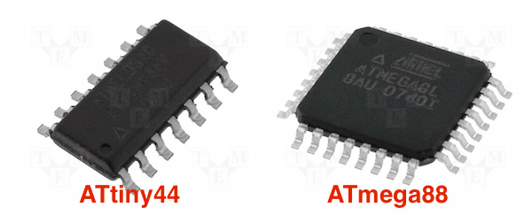 ATtiny44 ATmega88 microcontrollers