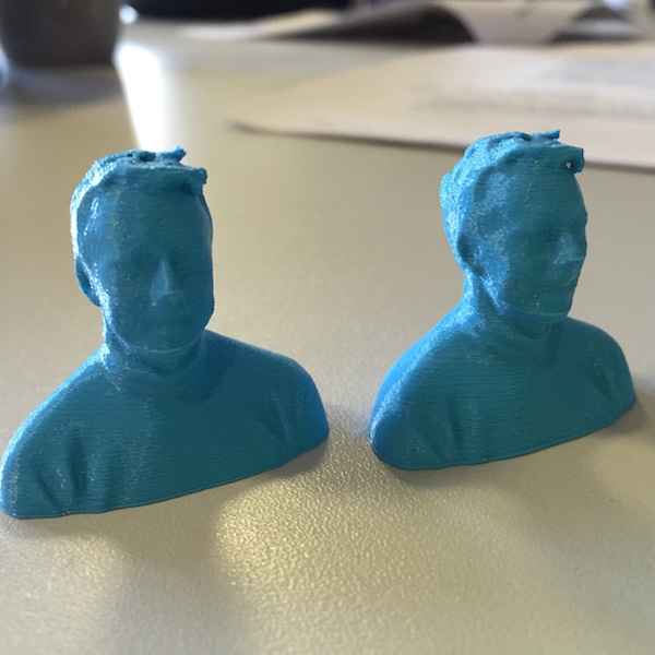 Different resolution 3D scans printed