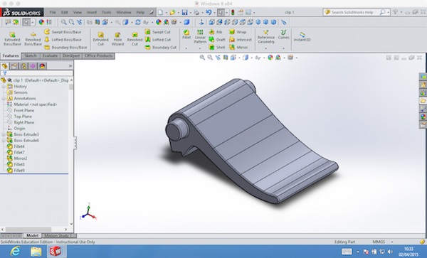 SolidWorks clip design
