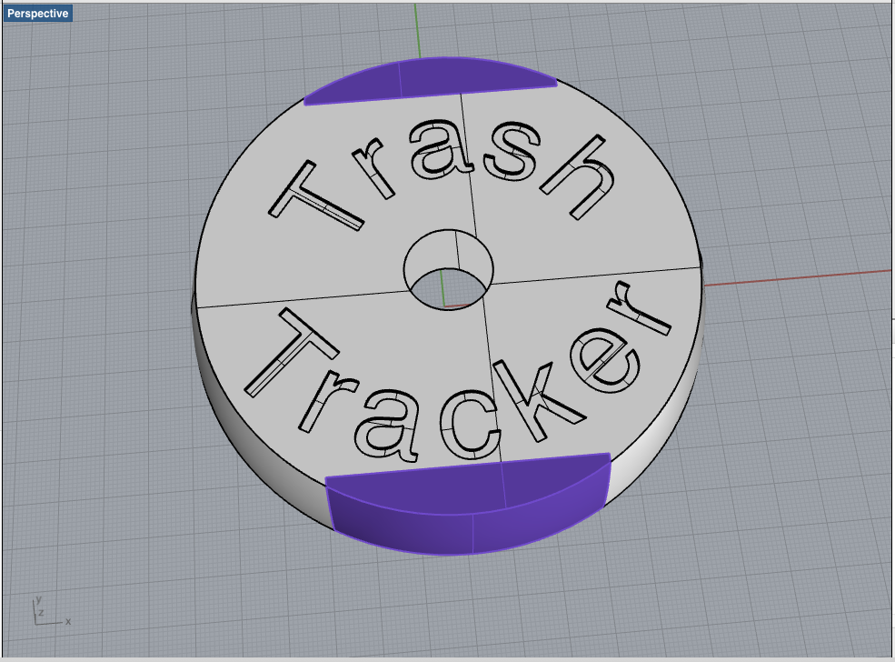 First Rendered of the Trash Tracker made in Rhino