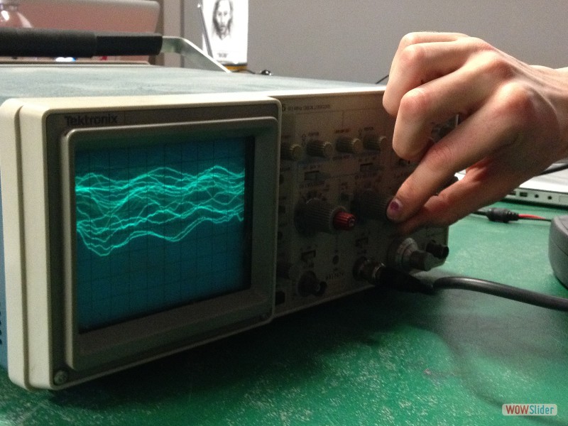 testing the connections with an oscilliscope