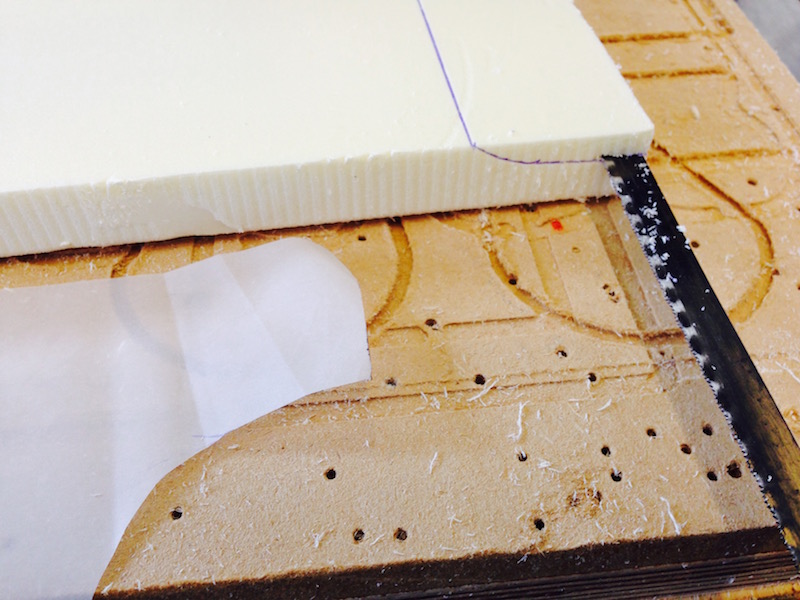 cutting the underside for
bath form location cutting the underside for bath form
location