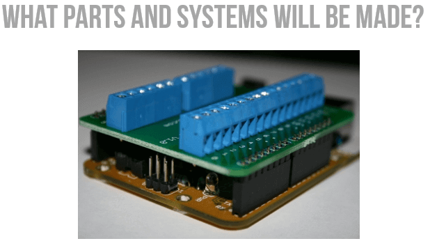 What parts and systems will be made?