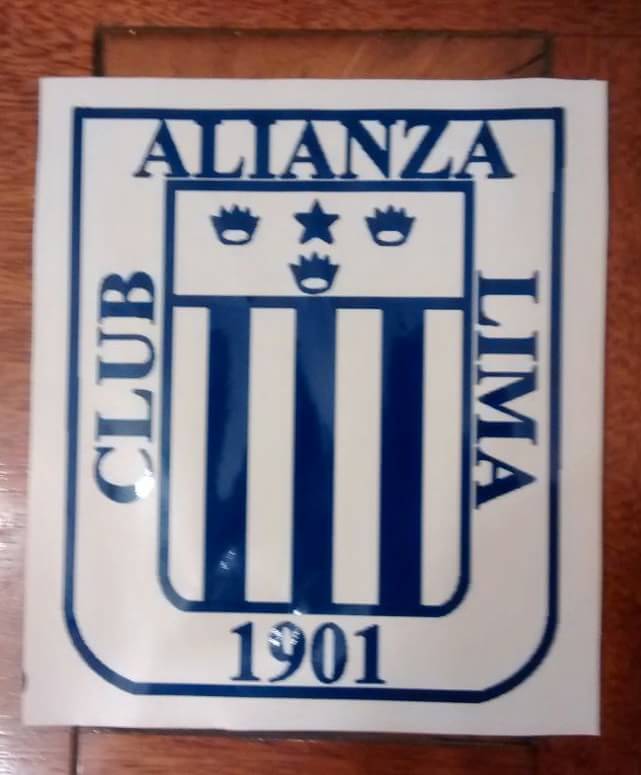 First sticker with small typeface