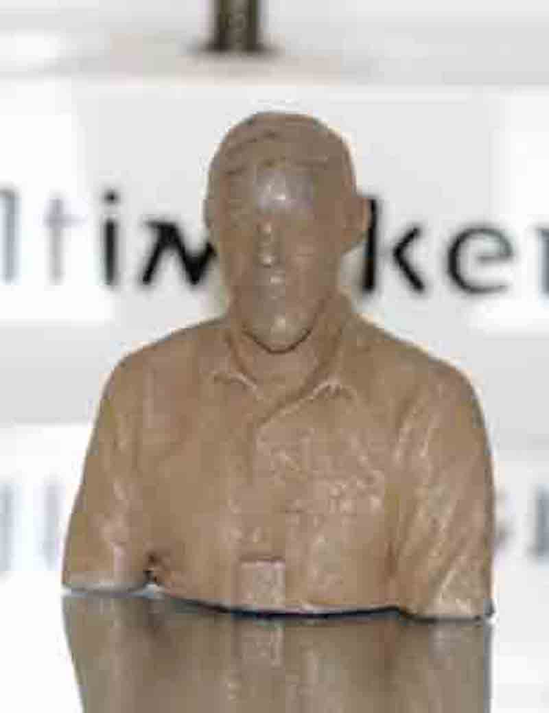 I 3d printed a mini me. I used a bronze fill filament and patially polished it
