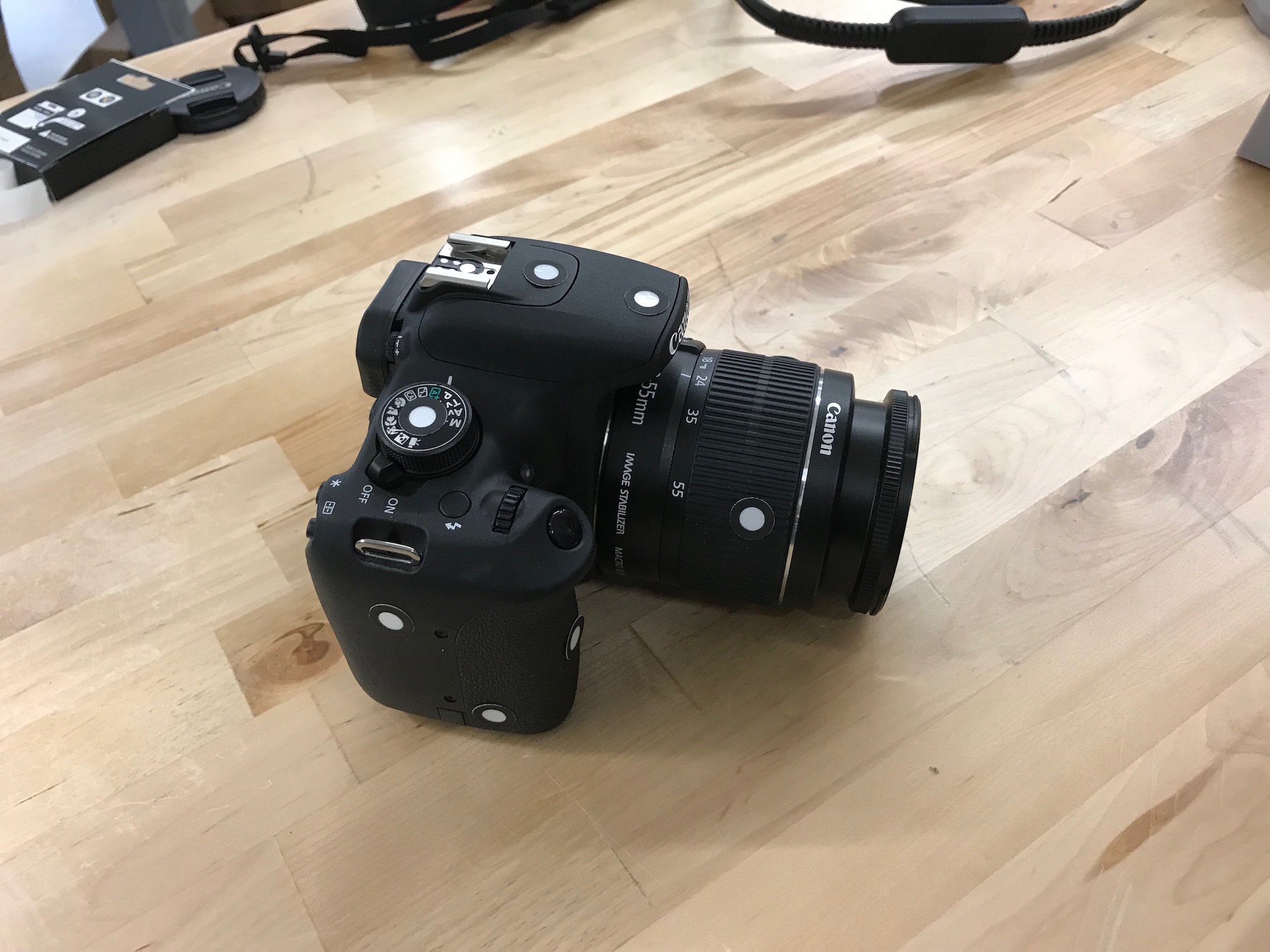 canon camera with callibration dots