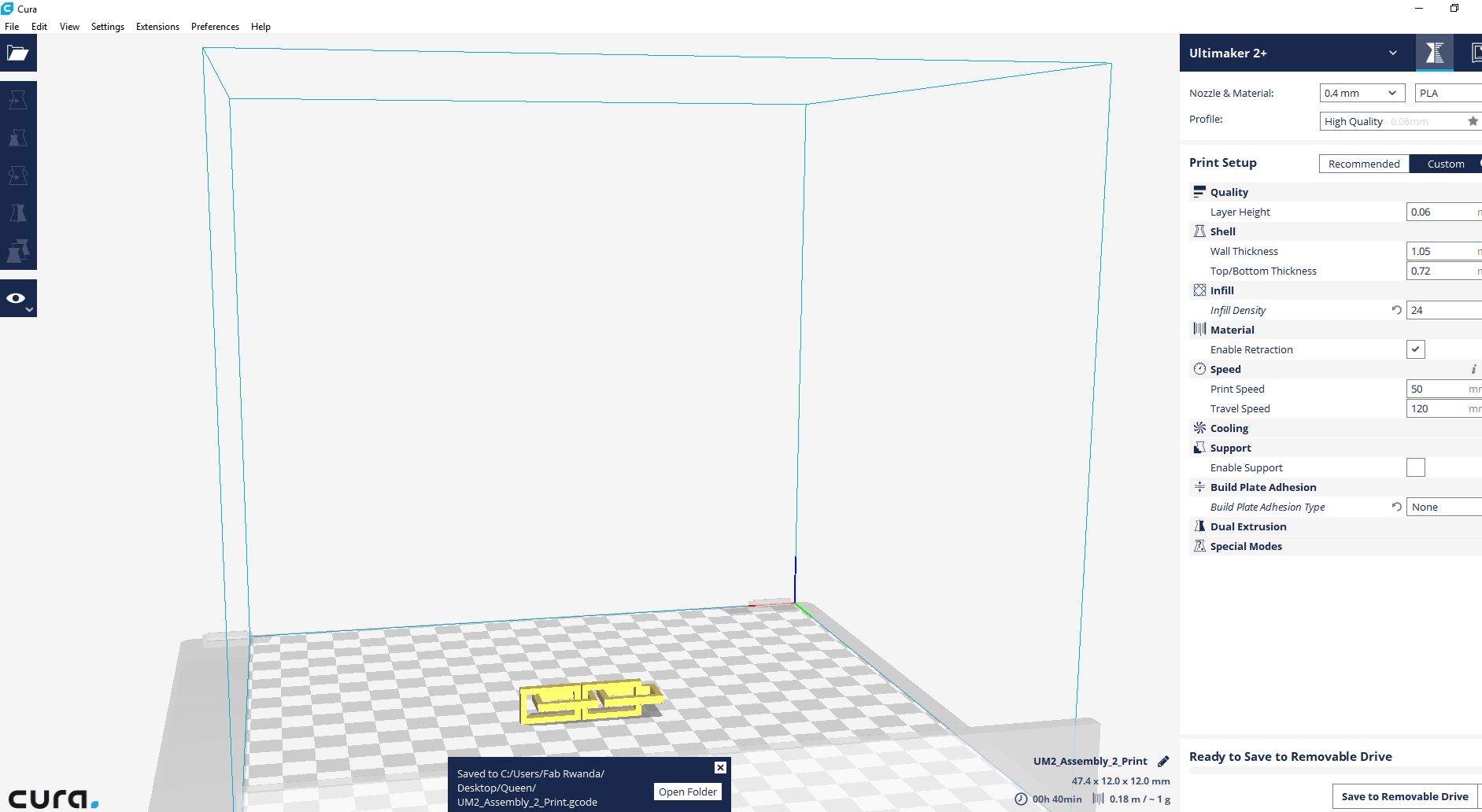 Img: Setting 3D printer