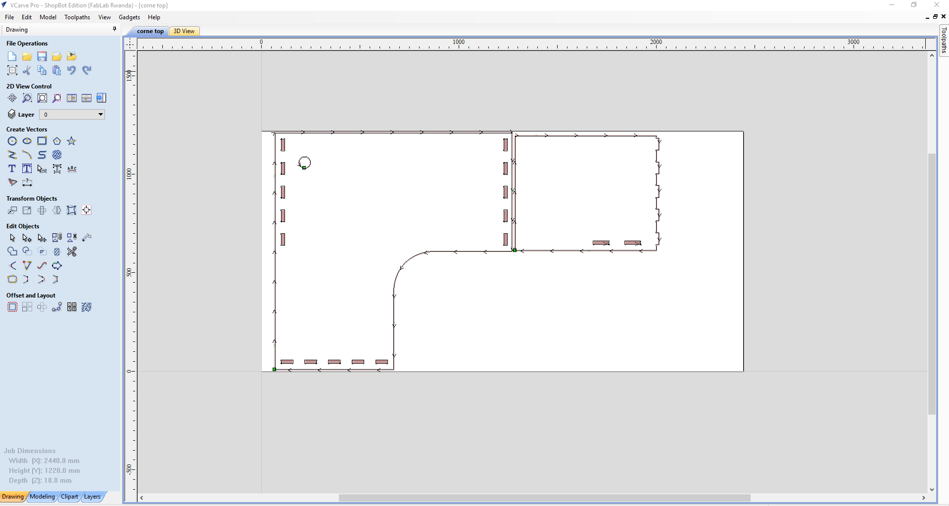 Img: Vcarve laying part