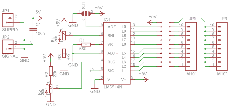 Bargraph PCB schematic